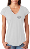 OM Heart Pocket Print Triblend V-neck Yoga Tee Shirt - Yoga Clothing for You