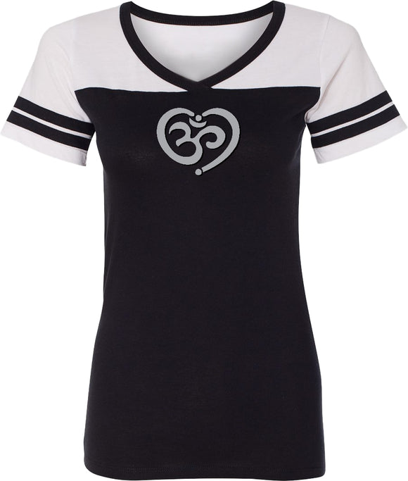 OM Heart Powder Puff Yoga Tee Shirt - Yoga Clothing for You