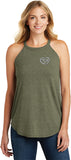 OM Heart Pocket Print Triblend Yoga Rocker Tank Top - Yoga Clothing for You