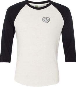 OM Heart Pocket Print Eco Raglan 3/4 Sleeve Yoga Tee Shirt - Yoga Clothing for You