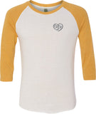 OM Heart Pocket Print Eco Raglan 3/4 Sleeve Yoga Tee Shirt - Yoga Clothing for You