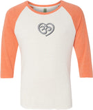 OM Heart Eco Raglan 3/4 Sleeve Yoga Tee Shirt - Yoga Clothing for You