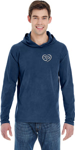 OM Heart Pocket Print Pigment Hoodie Yoga Tee Shirt - Yoga Clothing for You