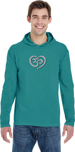 OM Heart Pigment Hoodie Yoga Tee Shirt - Yoga Clothing for You