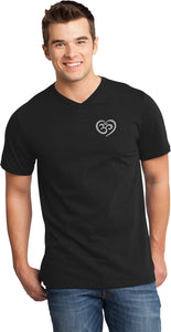 OM Heart Pocket Print Important V-neck Yoga Tee Shirt - Yoga Clothing for You