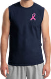 Breast Cancer T-shirt Pink Ribbon Pocket Print Muscle Tee - Yoga Clothing for You