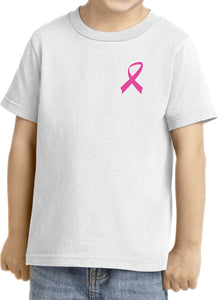 Kids Breast Cancer T-shirt Pink Ribbon Pocket Print Toddler Tee - Yoga Clothing for You