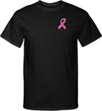 Breast Cancer T-shirt Pink Ribbon Pocket Print Tall Tee - Yoga Clothing for You