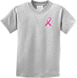 Kids Breast Cancer T-shirt Pink Ribbon Pocket Print Youth Tee - Yoga Clothing for You