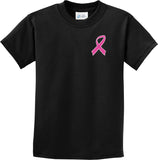 Kids Breast Cancer T-shirt Pink Ribbon Pocket Print Youth Tee - Yoga Clothing for You