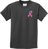 Kids Breast Cancer T-shirt Pink Ribbon Pocket Print Youth Tee - Yoga Clothing for You