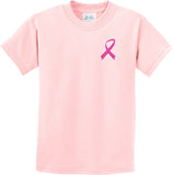 Kids Breast Cancer T-shirt Pink Ribbon Pocket Print Youth Tee - Yoga Clothing for You