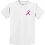 Kids Breast Cancer T-shirt Pink Ribbon Pocket Print Youth Tee - Yoga Clothing for You
