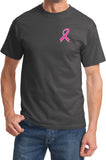 Breast Cancer T-shirt Pink Ribbon Pocket Print Tee - Yoga Clothing for You
