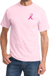Breast Cancer T-shirt Pink Ribbon Pocket Print Tee - Yoga Clothing for You