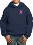 Kids Breast Cancer Hoodie Pink Ribbon Pocket Print - Yoga Clothing for You