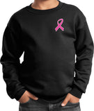 Kids Breast Cancer Sweatshirt Pink Ribbon Pocket Print - Yoga Clothing for You