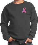 Kids Breast Cancer Sweatshirt Pink Ribbon Pocket Print - Yoga Clothing for You