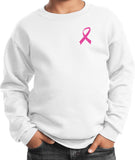 Kids Breast Cancer Sweatshirt Pink Ribbon Pocket Print - Yoga Clothing for You