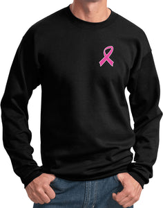 Breast Cancer Sweatshirt Pink Ribbon Pocket Print - Yoga Clothing for You
