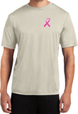 Breast Cancer T-shirt Pink Ribbon Pocket Print Dry Wicking Tee - Yoga Clothing for You
