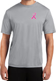 Breast Cancer T-shirt Pink Ribbon Pocket Print Dry Wicking Tee - Yoga Clothing for You