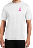 Breast Cancer T-shirt Pink Ribbon Pocket Print Dry Wicking Tee - Yoga Clothing for You