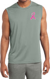 Breast Cancer Pink Ribbon Pocket Print Sleeveless Competitor Tee - Yoga Clothing for You