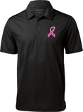 Breast Cancer T-shirt Pink Ribbon Pocket Print Textured Polo - Yoga Clothing for You