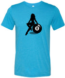 Billiards Pin Up Girl 8 Ball Tri Blend T-shirt - Yoga Clothing for You