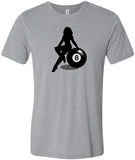 Billiards Pin Up Girl 8 Ball Tri Blend T-shirt - Yoga Clothing for You