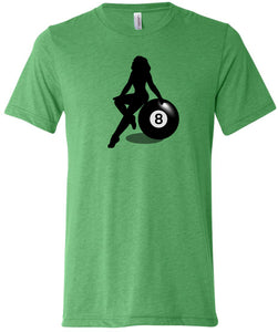 Billiards Pin Up Girl 8 Ball Tri Blend T-shirt - Yoga Clothing for You