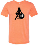 Billiards Pin Up Girl 8 Ball Tri Blend T-shirt - Yoga Clothing for You