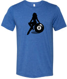 Billiards Pin Up Girl 8 Ball Tri Blend T-shirt - Yoga Clothing for You