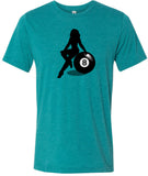 Billiards Pin Up Girl 8 Ball Tri Blend T-shirt - Yoga Clothing for You