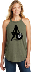 Billiards Pin Up Girl 8 Ball Ladies Rocker Tank Top - Yoga Clothing for You
