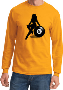 Billiards Pin Up Girl 8 Ball Long Sleeve Shirt - Yoga Clothing for You