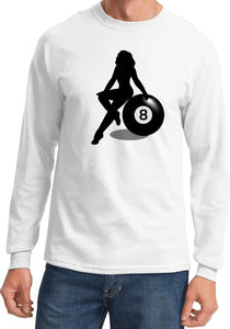 Billiards Pin Up Girl 8 Ball Long Sleeve Shirt - Yoga Clothing for You
