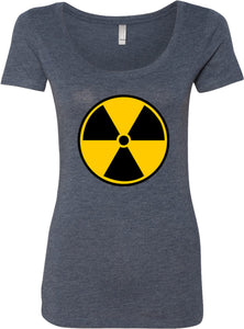 Ladies Radiation T-shirt Radioactive Fallout Symbol Scoop Neck - Yoga Clothing for You