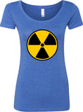 Ladies Radiation T-shirt Radioactive Fallout Symbol Scoop Neck - Yoga Clothing for You