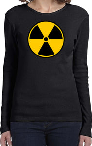 Ladies Radiation T-shirt Radioactive Fallout Symbol Long Sleeve - Yoga Clothing for You
