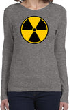 Ladies Radiation T-shirt Radioactive Fallout Symbol Long Sleeve - Yoga Clothing for You