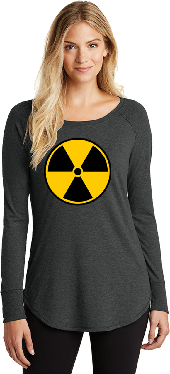 Ladies Radiation T-shirt Radioactive Fallout Tri Long Sleeve - Yoga Clothing for You