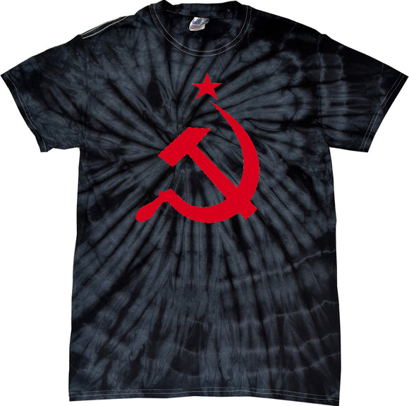 Soviet Union T-shirt Red Hammer and Sickle Spider Tie Dye Tee - Yoga Clothing for You