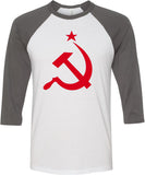Soviet Union T-shirt Red Hammer and Sickle Raglan - Yoga Clothing for You