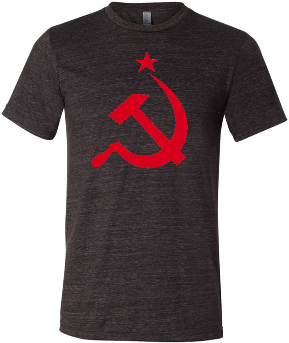 Soviet Union T-shirt Red Hammer and Sickle Tri Blend Tee - Yoga Clothing for You