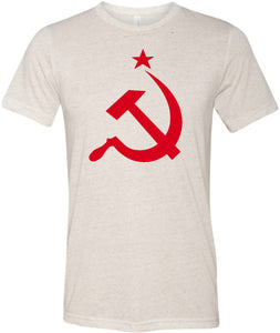 Soviet Union T-shirt Red Hammer and Sickle Tri Blend Tee - Yoga Clothing for You