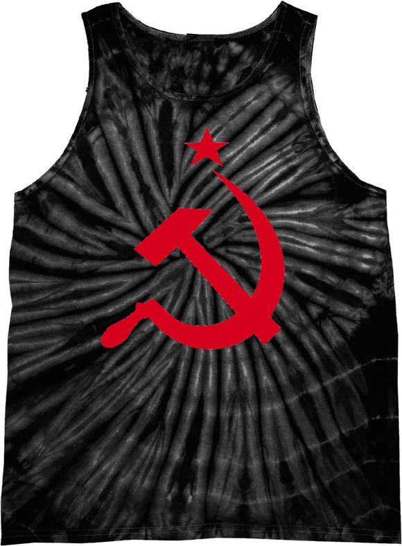 Soviet Union Tank Top Red Hammer and Sickle Tie Dye Tanktop - Yoga Clothing for You