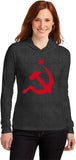 Ladies Soviet Union T-shirt Red Hammer and Sickle Hooded Shirt - Yoga Clothing for You