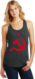 Ladies Soviet Union Tank Top Red Hammer and Sickle Racerback - Yoga Clothing for You